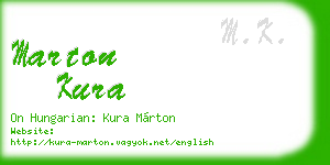 marton kura business card